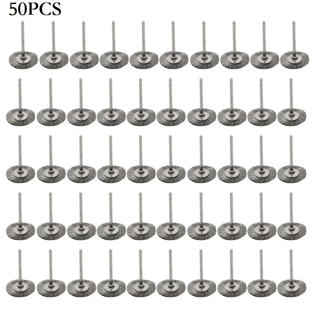 3mm / 0.12inch Diameter Wire Brushes 50* 50pcs 50x Length 35mm / 1.38inch Rotary Tool Set Stainless Steel Useful