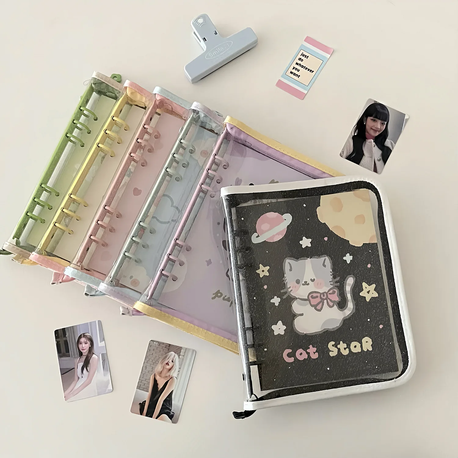 MINKYS-Color Kpop Photocard Binder com Zipper, Coletar Livro, Titular do Cartão Foto Idol, Nova papelaria