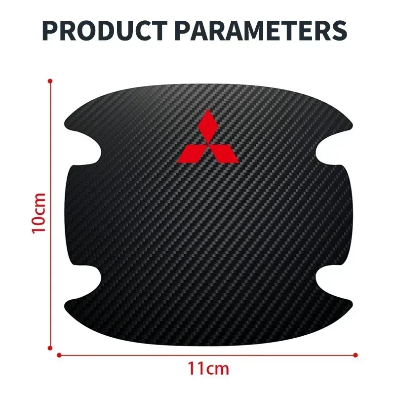 4Pcs Car Door Bowl Scratch Protective Sticker for MITSUBISHI Ralliart Lancer Competition Outlander ASX EX LANCER Accessories