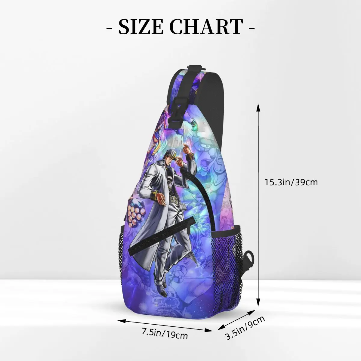 Jotaro Kujo اليابان أنيمي جوجو مغامرة غريبة حقيبة صدر للرجال الرجال الرافعة Crossbody على ظهره حقيبة صدر للرجال السفر Daypack حقيبة كتف