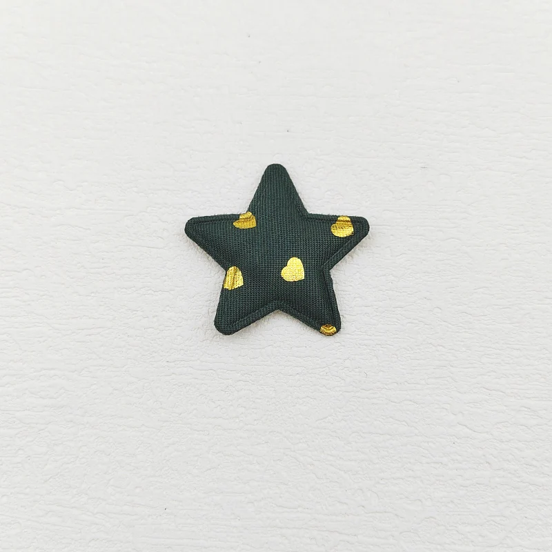 60 Stück, 3,3 cm, niedliche, goldfarbene Herz-, Punkte- und Sternapplikationen mit Polsterung für Kinder-Haarreifen, Haarspangen, Accessoires, Hüte und zur Dekoration. – Detail 11