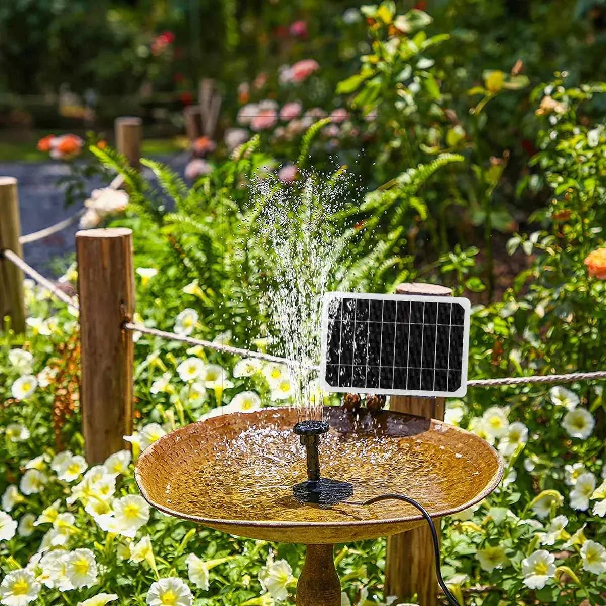 30W/50W/100W 120L/H Solar Power Panel Water Pump Garden Landscape Floating Fountain Outdoor Artificial Fountain Home Decoration