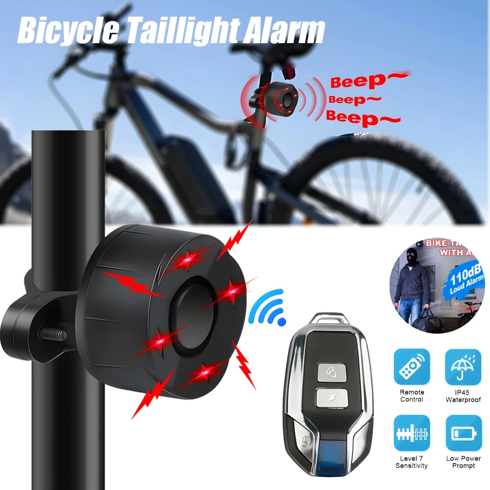 

Bike Alarm Wireless Waterproof Bicycle Burglar Alarm USB Charge Electric Motorcycle Scooter Security Protection Anti theft Alarm