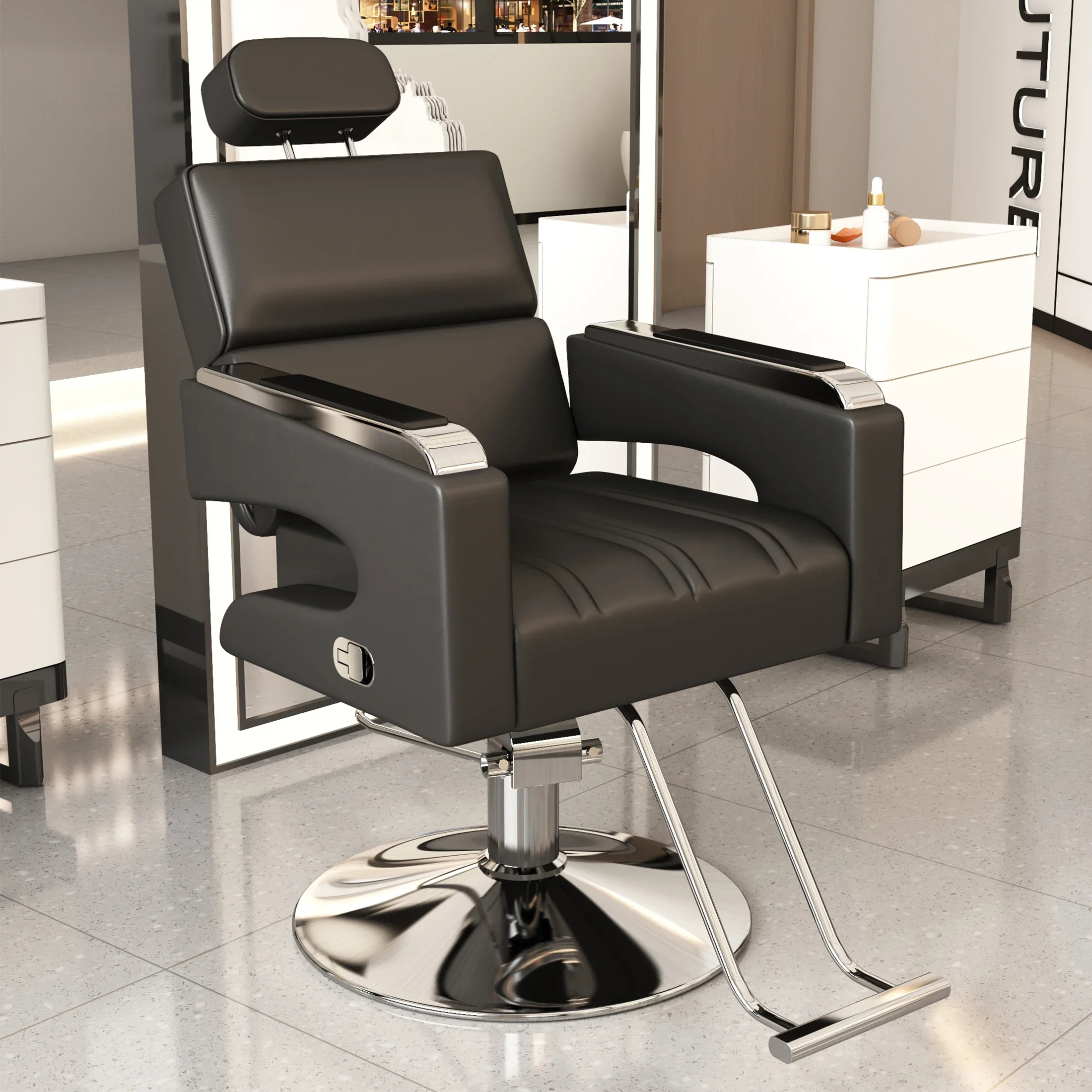 

Luxury style Modern Chic Hair Salon Makeup Barber Chair styling plush Barber Chair For Hair Stylist Hair Salon Furniture