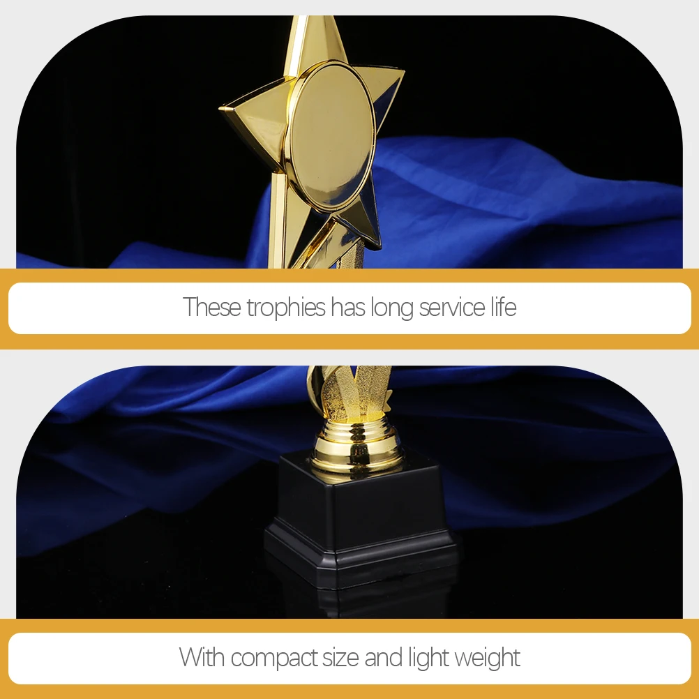 

2pcs Plastic Gifts Prize Award Student Sport Game Party Star Trophies Party Favors Small Size Lightweight