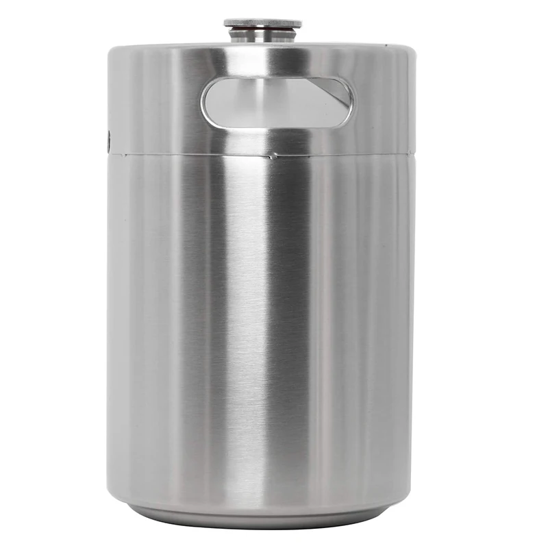 5L Beer Keg Growler Stainless Steel Beer Mini Keg Pressurized Beer Barrel For Homebrewing Picnic Camping Hiking