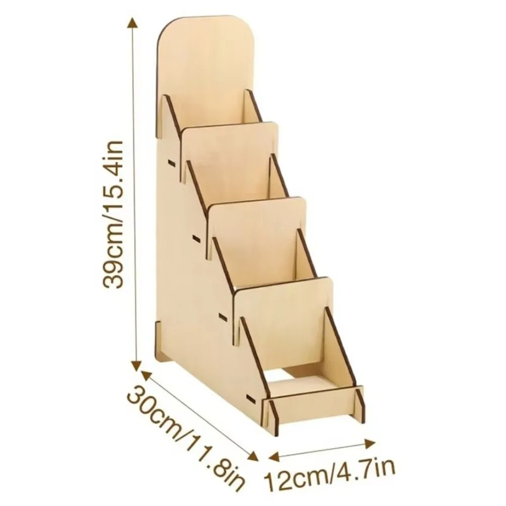 New Wooden Desktop Display Rack Multi-Purpose Multilayer Storage Shelf Multilayer Riser Postcards Display