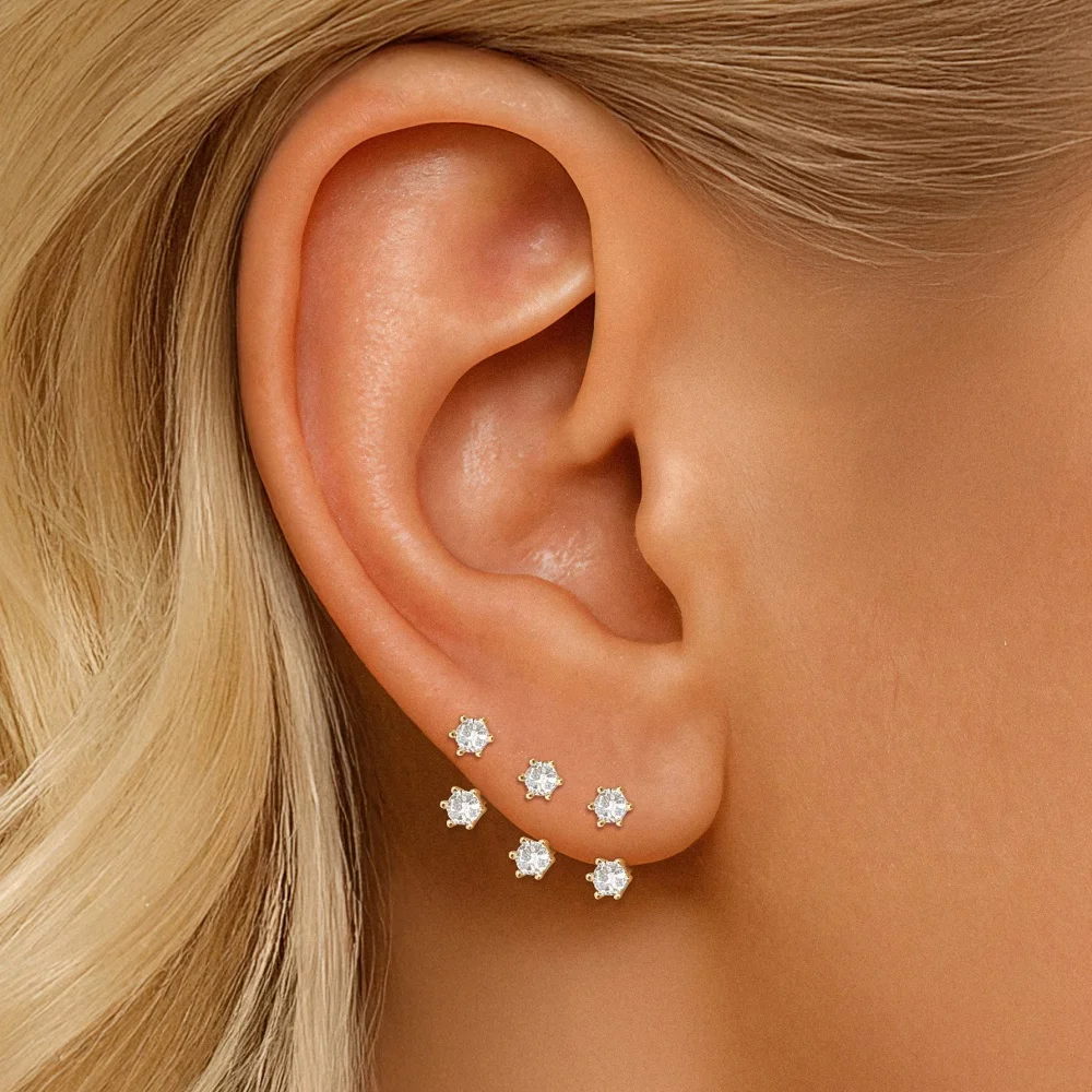 AIDE 925 Sterling Silber Pferdeaugen-Kronen U-förmige Ohrringe für Frauen Knorpelpiercing Ohrknochenring Nasenring Schmuck Geschenke – Detail 17