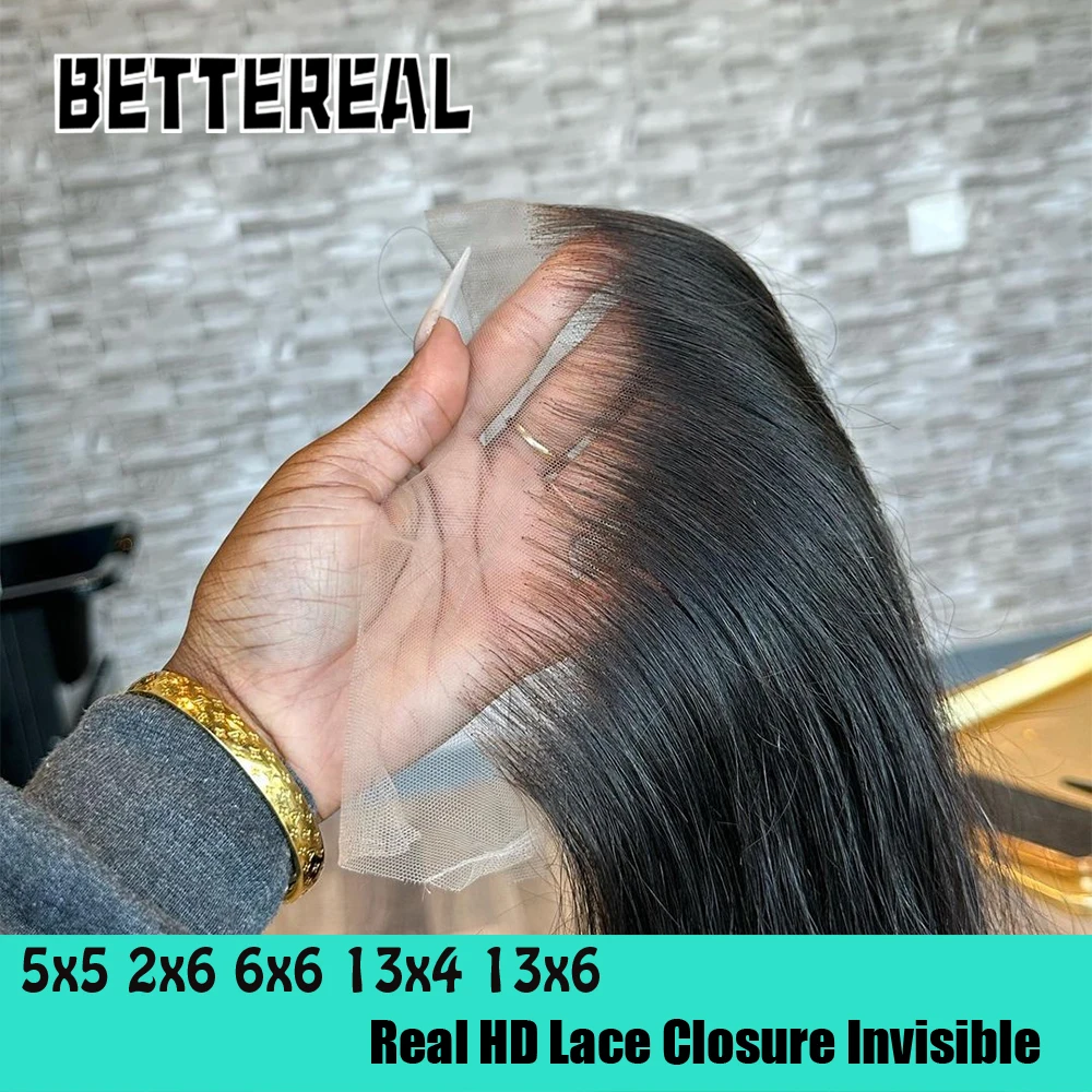 Real 13x6 HD Lace Frontal Straight 13x4 Transparent Lace Frontal Closure Peruvian Virgin Raw Hair Pre Plucked Nature Hairline
