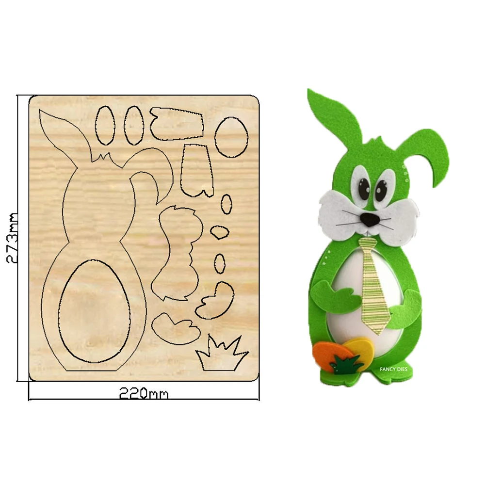 2022 New Easter Rabbit bunny Decoration Wooden Knife Compatible With Most Manual Die Cutting Machines