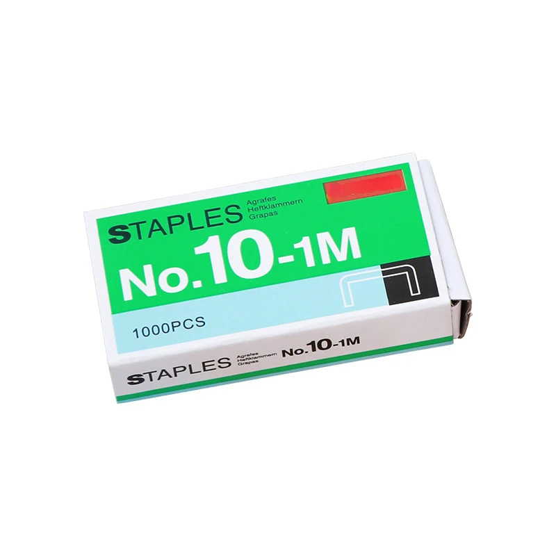 1000pcs/box Size No 10 Staples Box For Desktop Stapler Accessories Stationery Tapetool Metal Office Staples Normal Tools