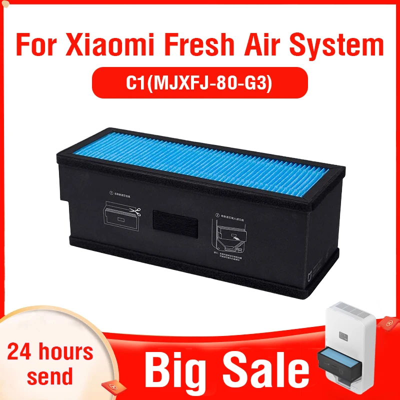Pour Remplacement Hepa Filtre C1 pour Xiaomi MJXFJ-80-G3 Filtre À Charbon Actif pour Xiaomi Système D'air Frais C1 Filtre MJXFJ-80-G3