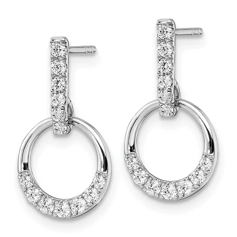 0.37ctw Lab Grown Diamond HPHT DEF VS-VVS Drop & Dangle Push Back Earrings In Platinum 950 Diamond Earring For Lady