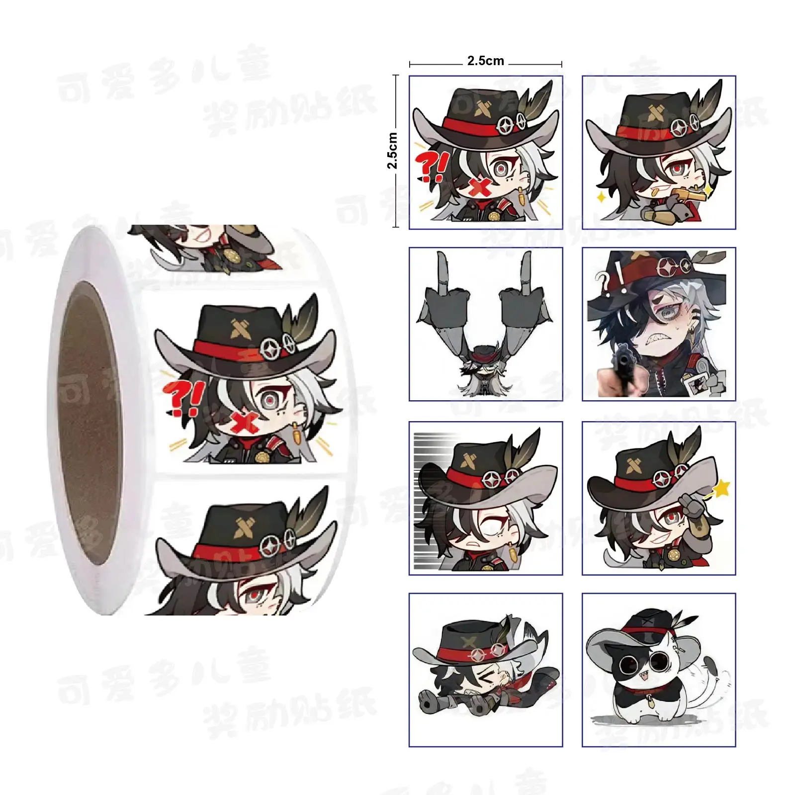 Anime Honkai: Star Rail Boothill Cosplay Square Curly Pinup Picture Hand Ledger Paster Decorate Xmas Gift 500 Stickers/rolls