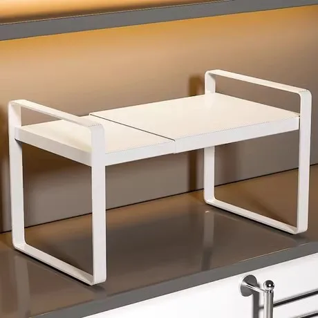 Kitchen Storage Rack Expandable Cabinet Interior Microwave Organizer Pot Holder Countertop Divider Multi-layer Shelf
