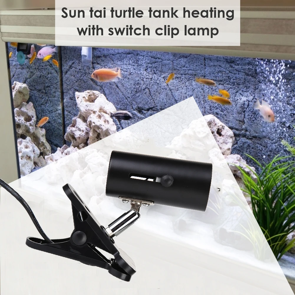 UVA UVB E27 Podstawa lampy Pet Reptile Aquarium Lampa grzewcza Clip-on Regulacja uchwytu Żółwie Zestaw lamp grzewczych UV dla jaszczurki