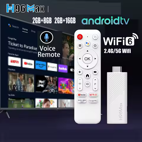 Android TV Stick Allwinner H313 Quad Core 4K Wifi6 BT Voice Assistant Remote Control Game Media Player Smart TV Box H96 Max