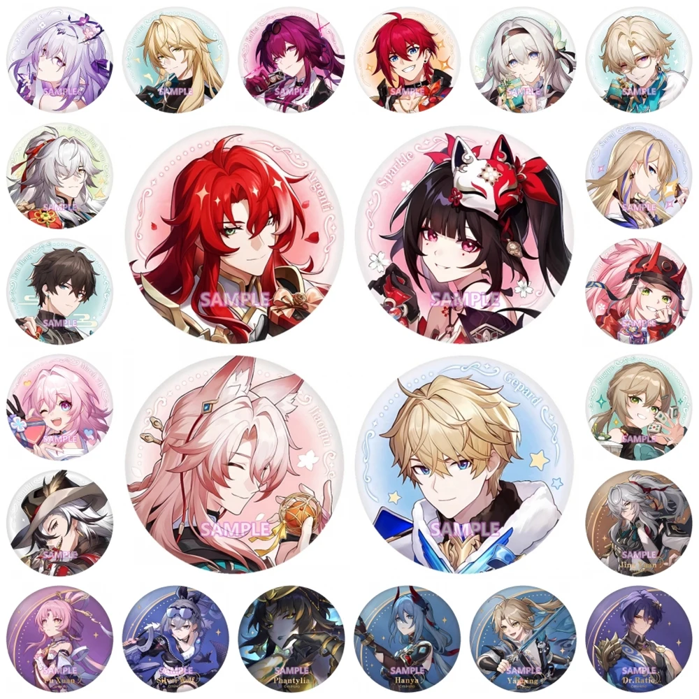 Badge broche en fer blanc 58mm pour cosplay de Game Honkai Star Rail Murata Himeko Welt Yang DanHeng March 7th SPTE ﻿   Prop Gilf
