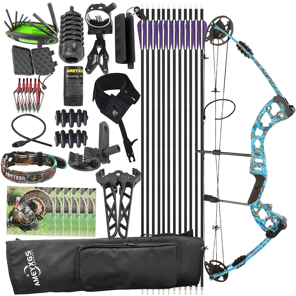 

30-55lbs Compound Bow Arrow Set Metal Alloy Bow Let-off 70% Brace Height 7.5inch For Archery Outdoor Hunting Shooting Sports