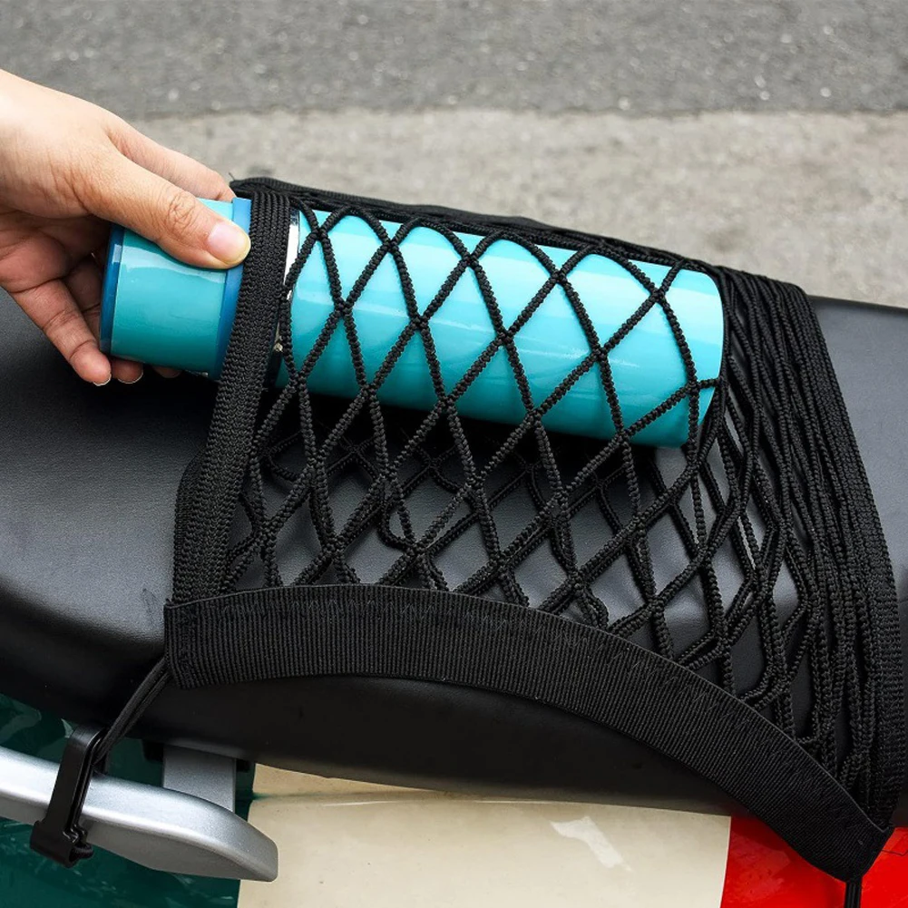 Maglia per scooter da bici da carico 4 ganci Porta rete per bagagli per moto Borsa a rete elastica Serbatoio carburante Attrezzatura per bagagli Accessori per casco motore