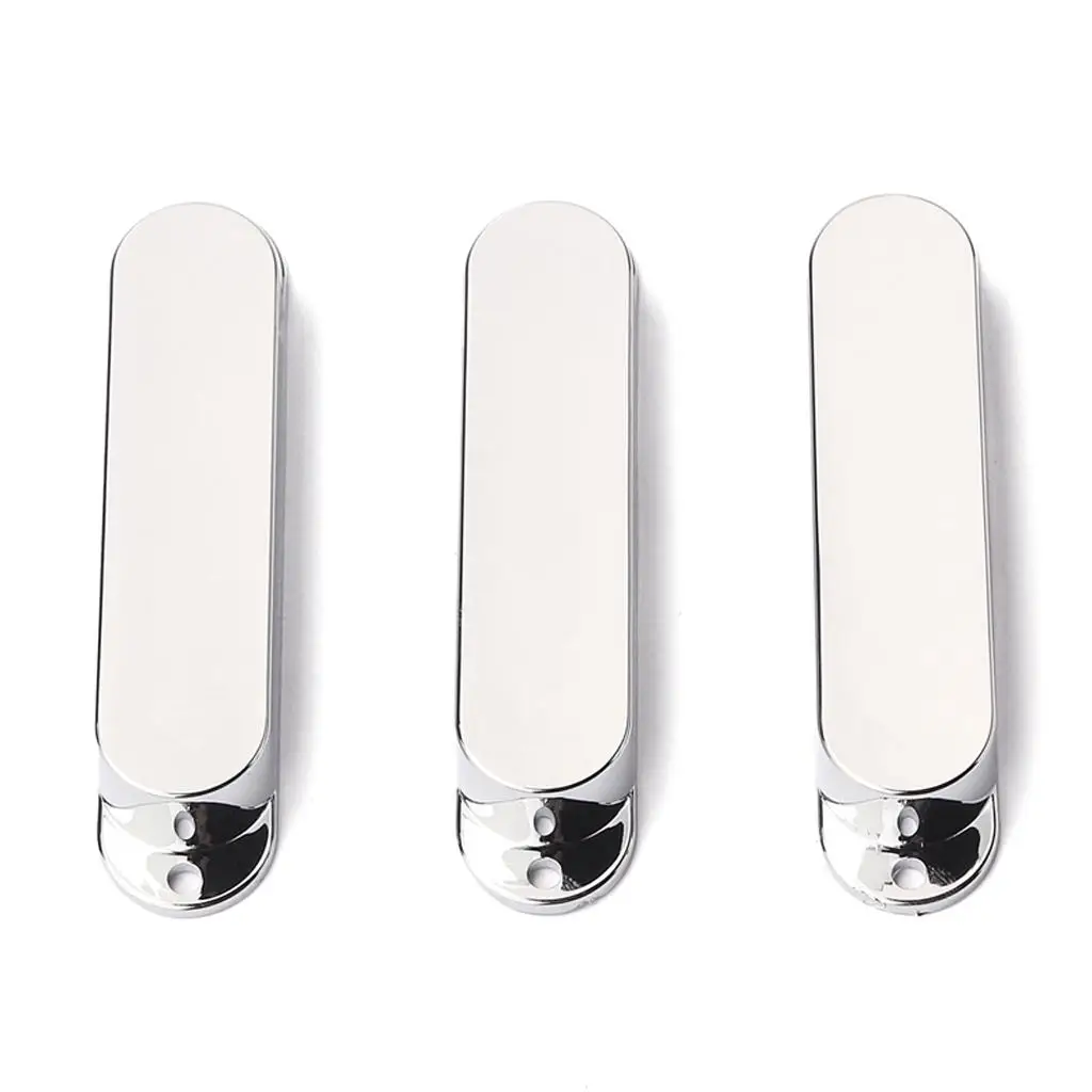 Guitar Accessories Pickup Cover Set SSS Single Coil ABS Silver for Electric Guitar Repair 48 50 52 Mm