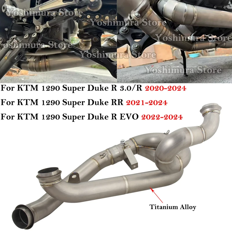 Slip On For KTM 1290 Super Duke R 3.0 RR EVO 2020 - 2023 2024 Motorcycle Exhaust Escape Muffler Titanium Alloy Middle Link Pipe