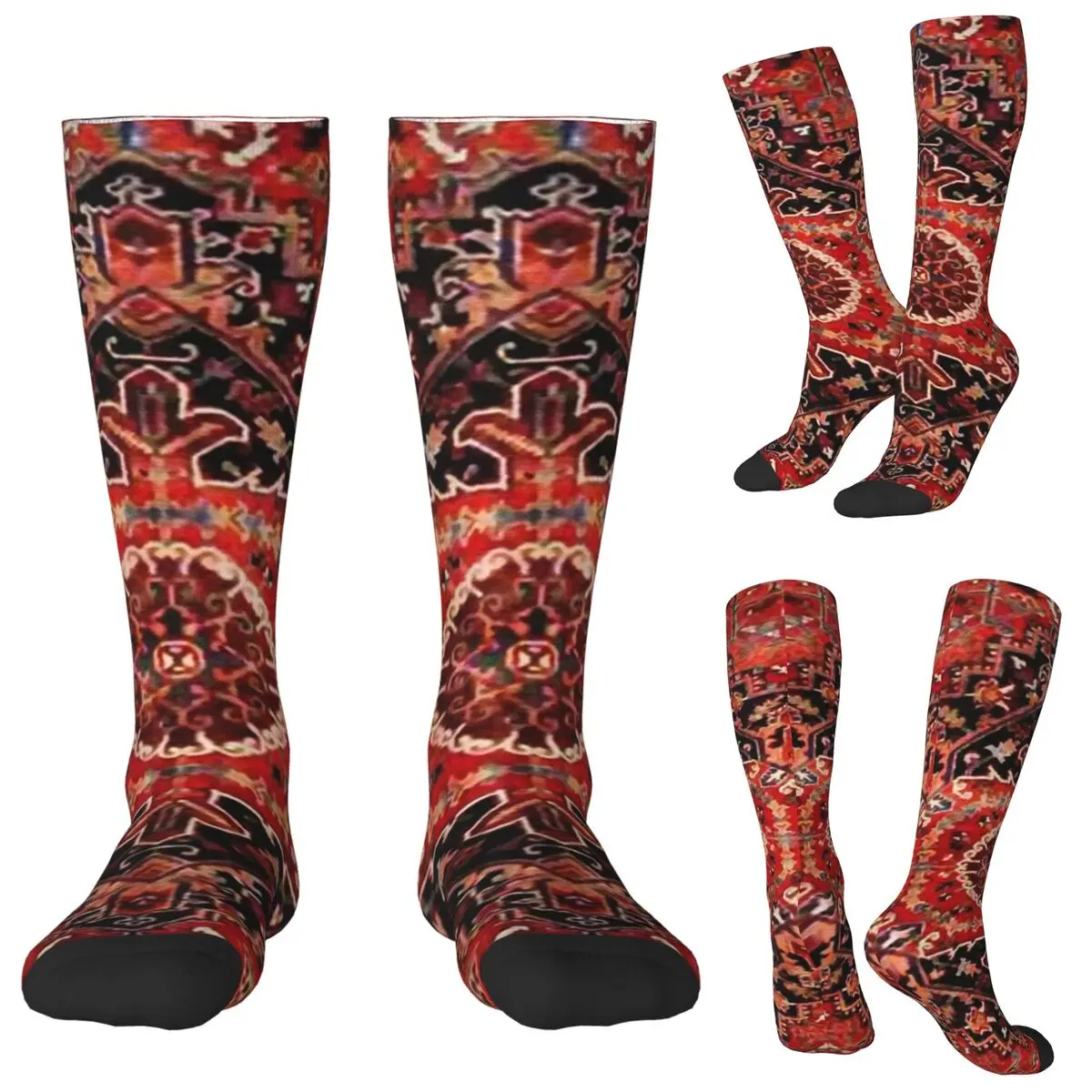 Heriz Antique Vintage Boho Persian Socks Harajuku Stockings All Season Long Socks Accessories for Unisex Christmas Gifts