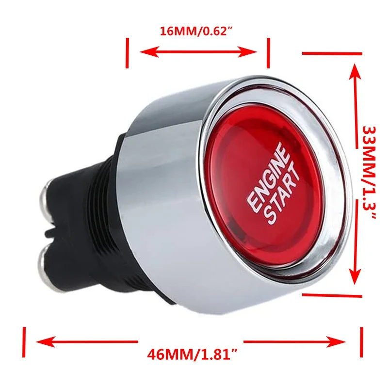 ISURE MARINE Car Engine Start Ignition Switch 12v-24V 50A Automatic Reset One Key Start Switch LED Light Button Switch ﻿