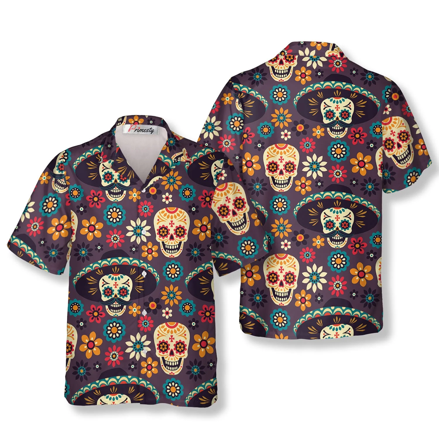 2024tiki hot style 3d printing Hell Guard skull Hawaiian shirt men\'s shirt men\'s shirt short sleeve men\'s clothing