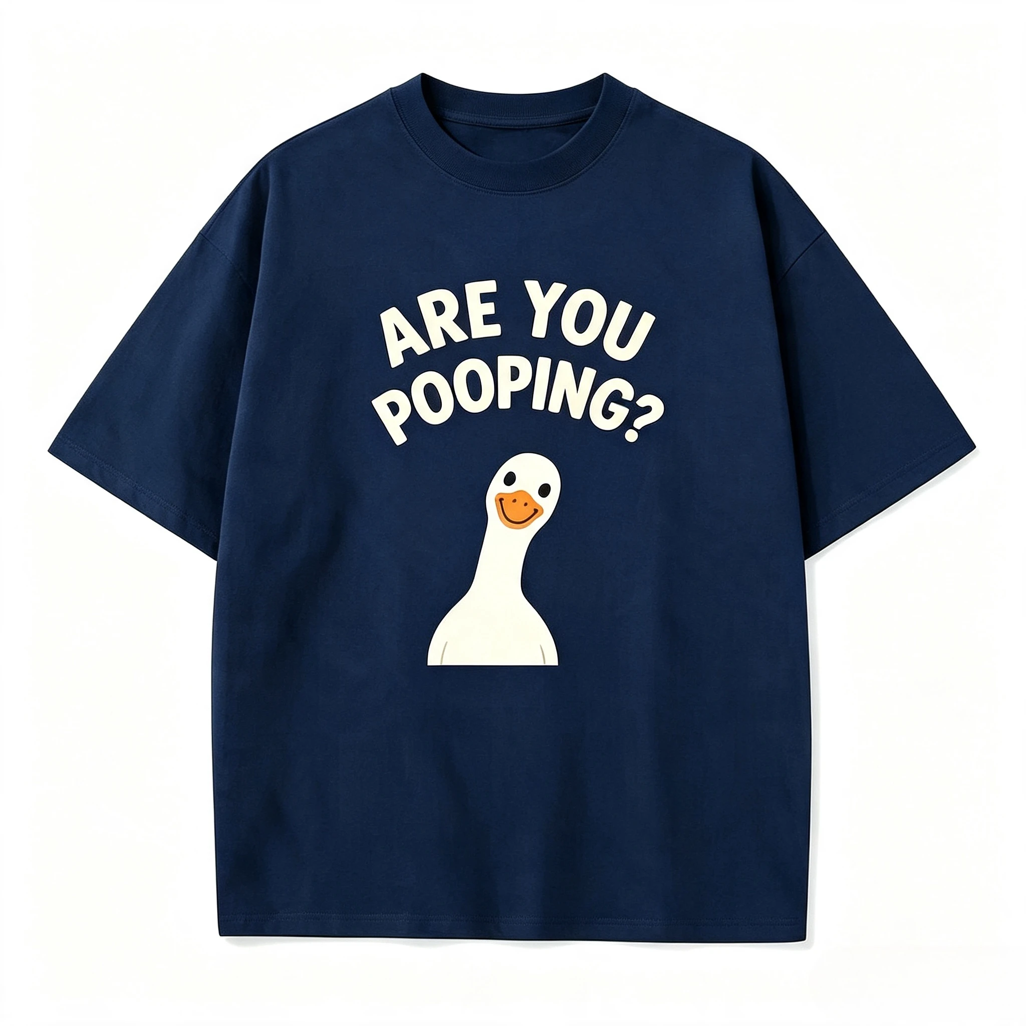 Men's T‑shirt Funny Goose Are You Pooping Letter Graphic Daily Wear Soft Breathable Casual Tops for Party Gathering Men Clothing