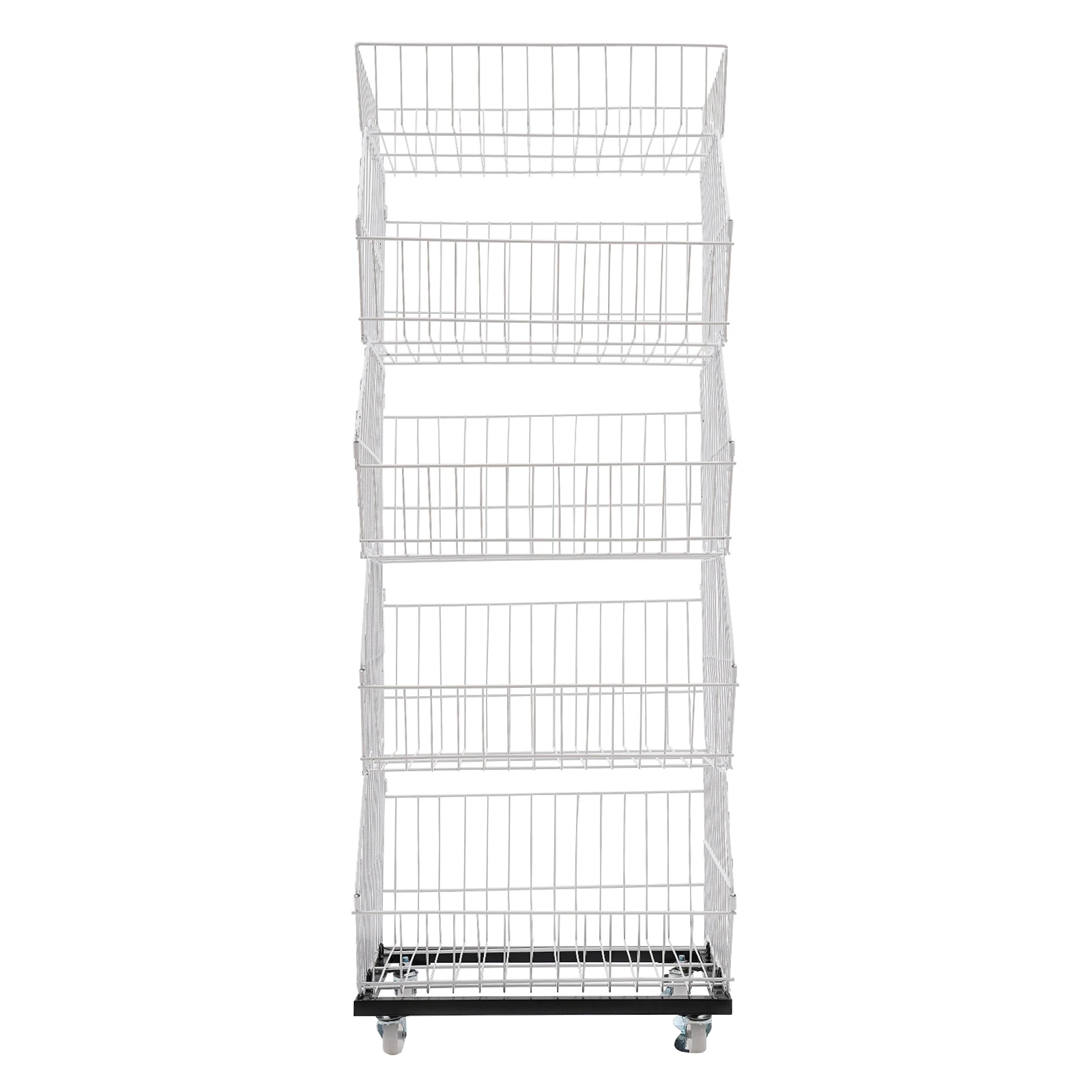 5 Tiers Practical Retail Display Rack with 4 Pulleys Each Tier Load-bearing Capacity About 20kg