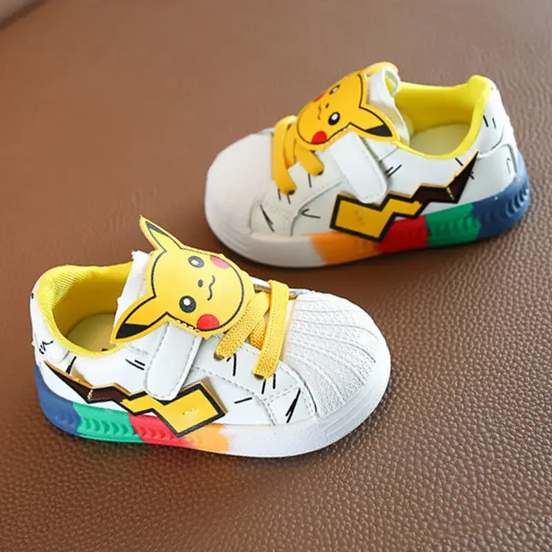 Pokemon Pikachu Boys Sneakers New 0-6 year old Baby Children\'s Shoes Cute Cartoon Baby nonslip Soft Bottom Toddler Sneakers Kids