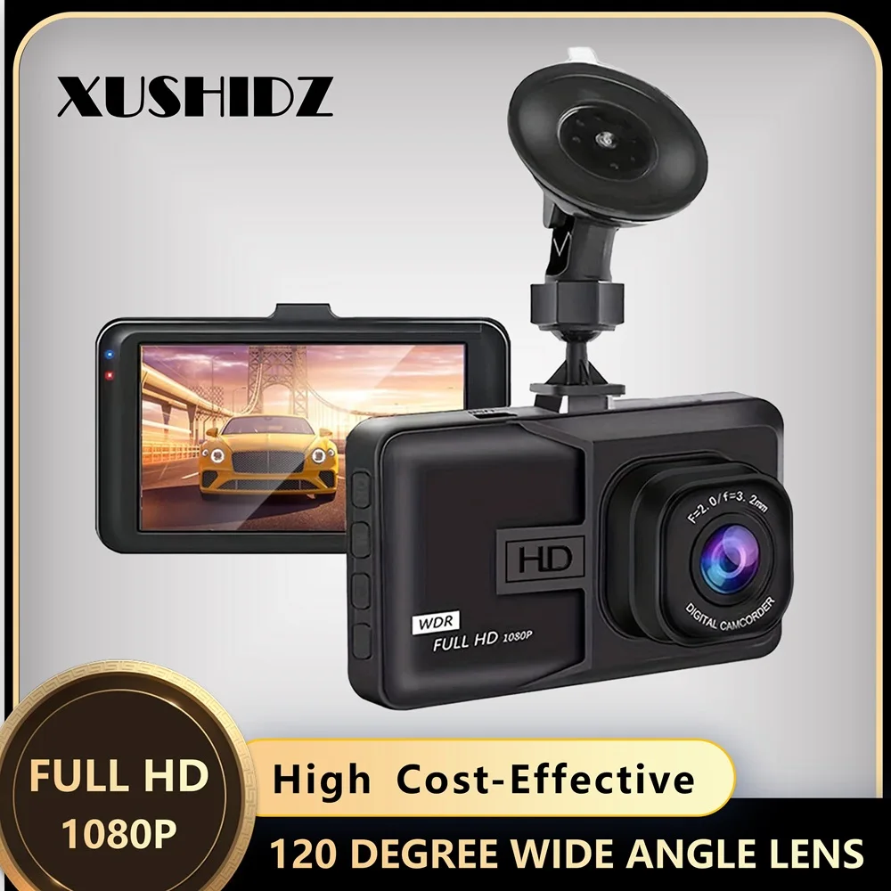 

XUSHIDZ NEW 1080P HD Dash Camera Loop Recording Car Vehicle DVR Video Recorder Dashcam Night Vision 24h Parking Monitor G-sensor