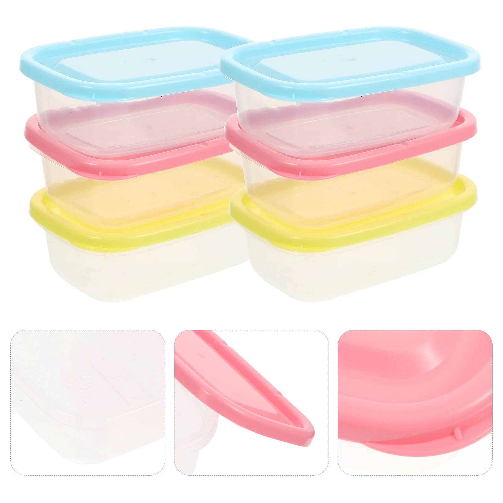 

6Pcs Practical Freezer Food Boxes Cold Hot-Resistant Sealing Containers Snacks Vegetables Fruits Storage Food Containers