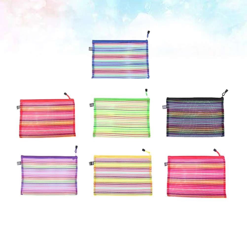 

14 Pcs Nylon File Bag Portable Stationery Bags Document Organizer Holder Student