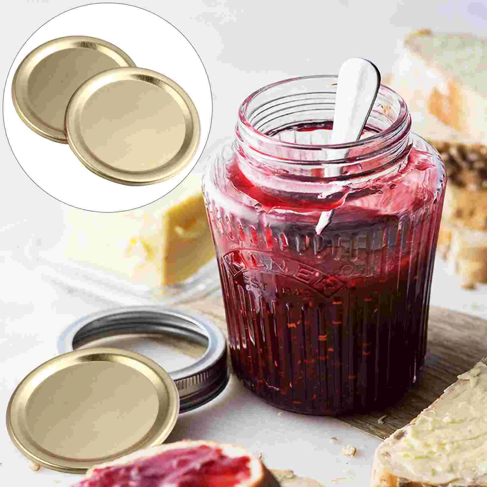 

24 Pcs Mason Jar Accessories Jars Sealing Caps for Bottles Multipurpose Glass Split-Type Cover Metal