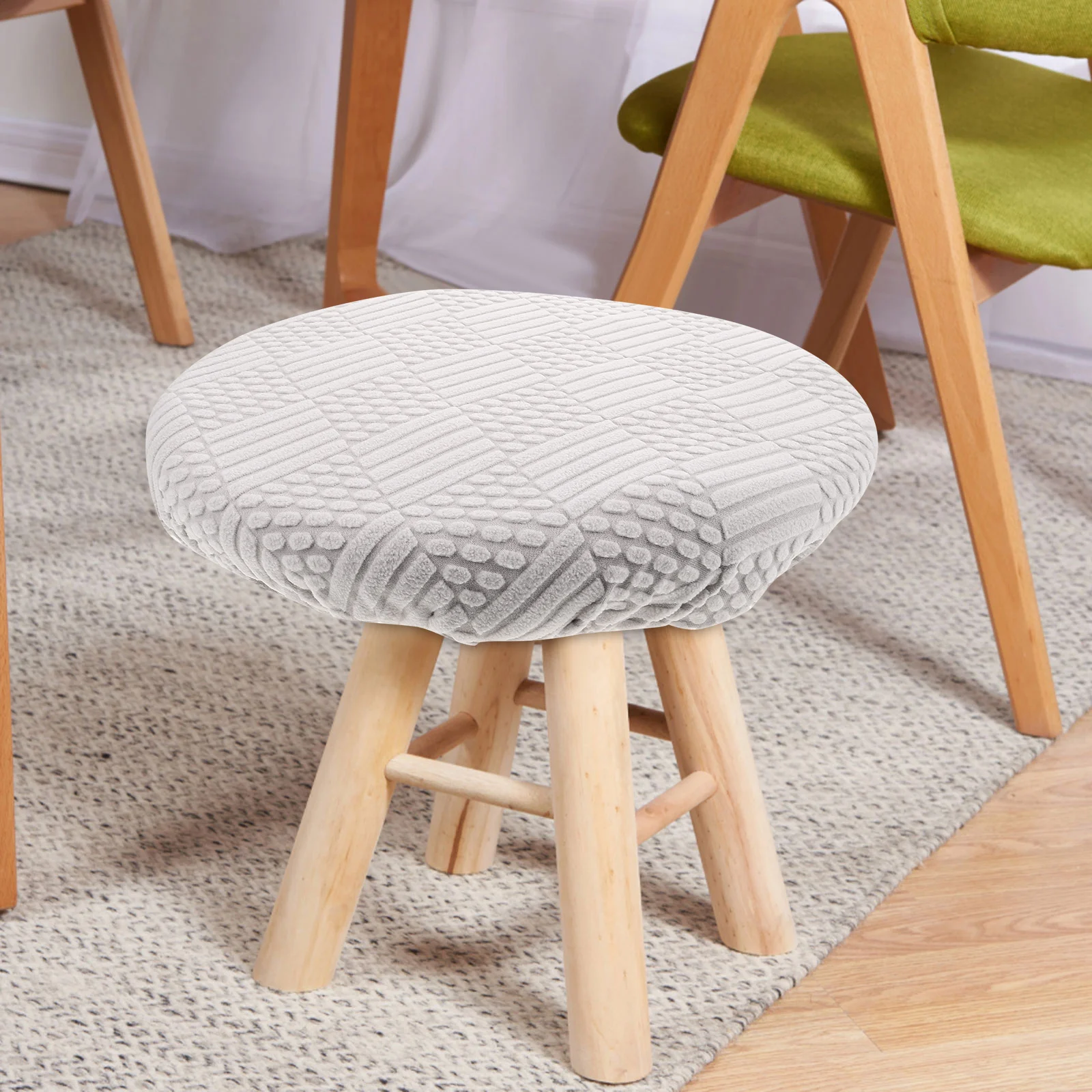 أغطية مقاعد كرسي الطعام المرنة مقاس 11-14 بوصة أغطية مستديرة قابلة للتمدد لوسائد البراز واقيات كرسي المطبخ والحفلات المنزلية