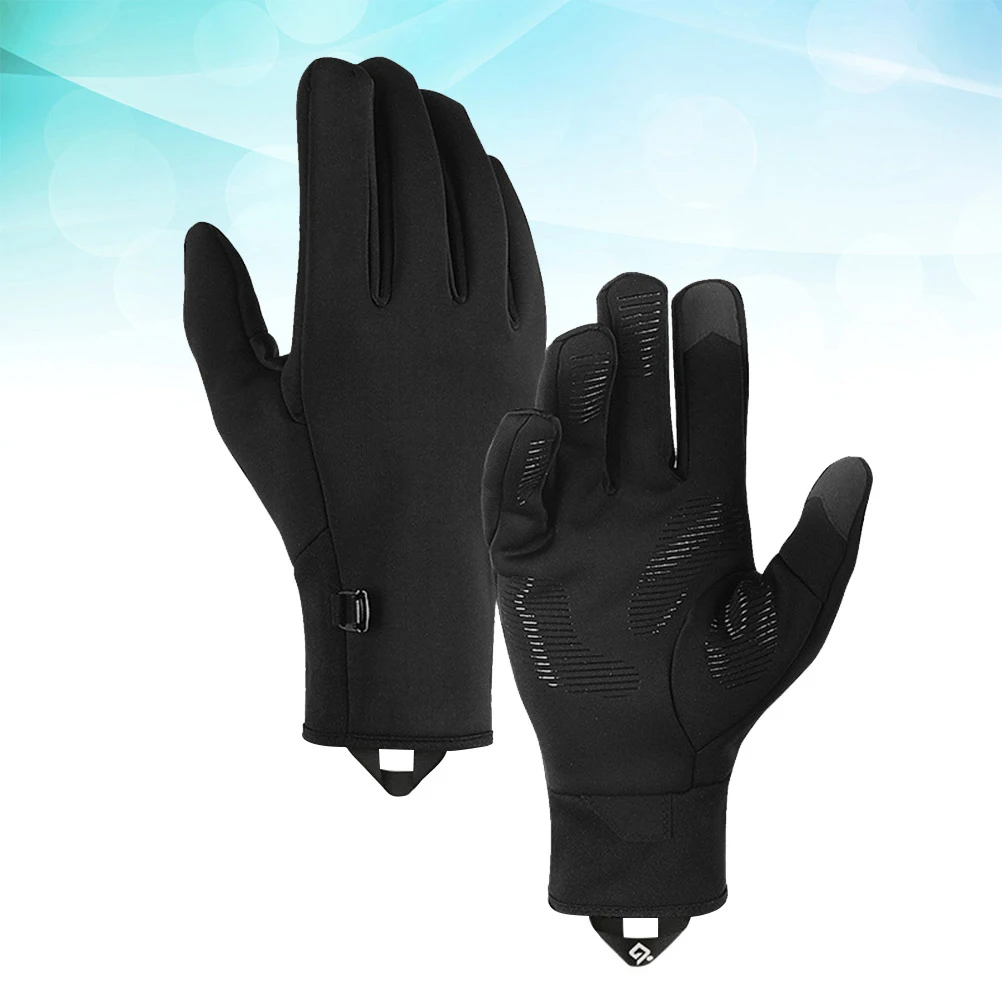 

Black Gloves Touch Screen Silicone Strip Outdoor Unisex Winter Sports Men and Women