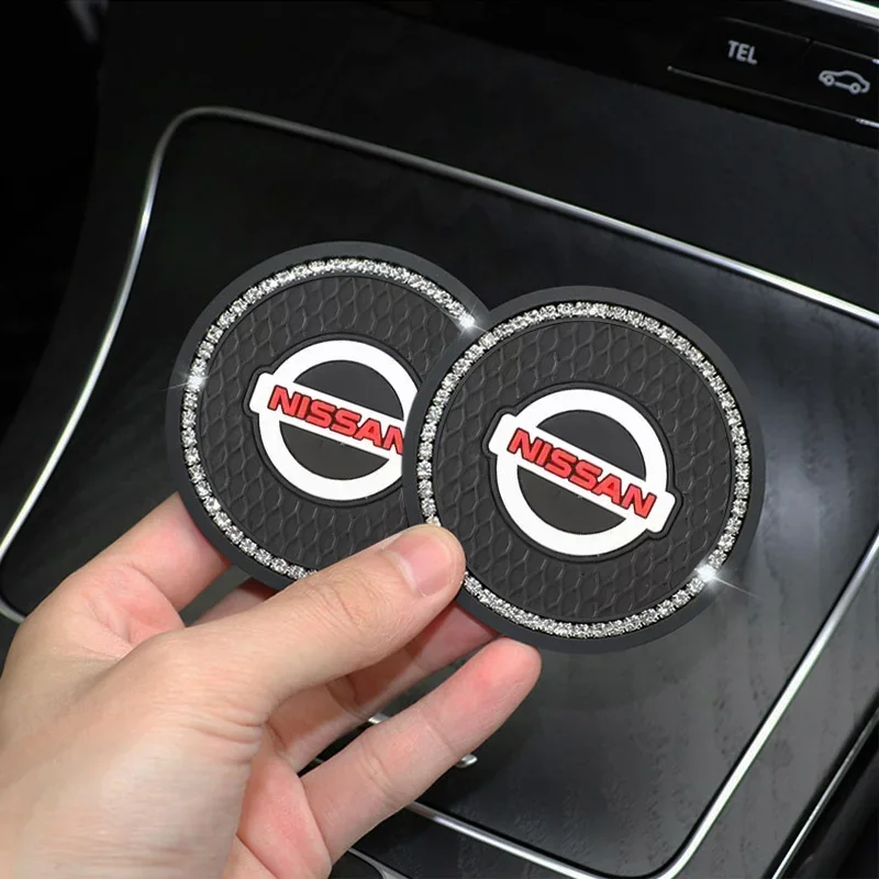 Silica Car Cup Coasters Anti-slip Mats for Nissan Qashqai J11 J10 Juke Patrol Micra X Trail T32 Tiida Navara Note Teana Almera