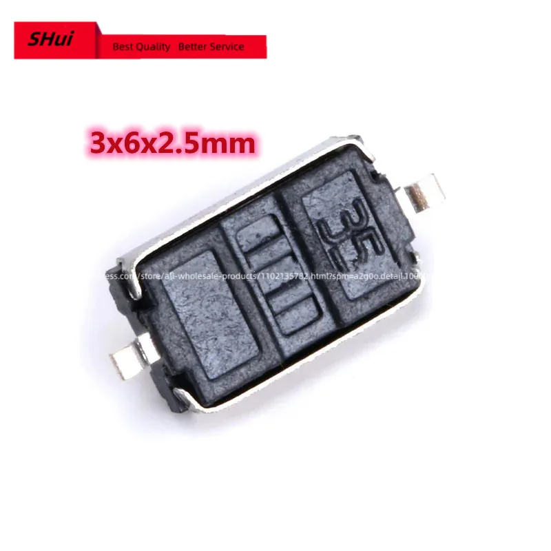 100PCS 3*6*2.5mm Microswitch 3x6x2.5mm SMD 2Pin Tactile Push Button Switch Tact Touch Micro switch White Red
