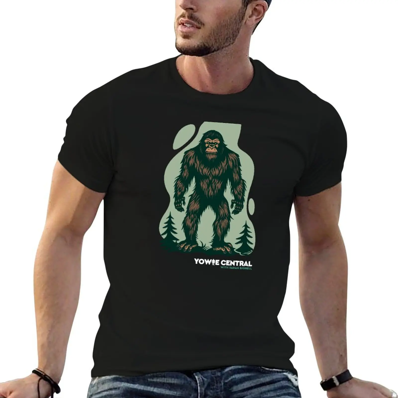 

Yowie - Green background T-Shirt hippie clothes oversizeds man clothes summer top funny t shirts for men
