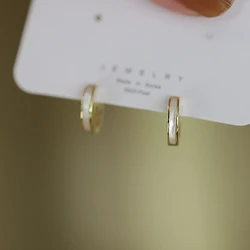925 Sterling Silver French Temperament White Shell Hoop Earrings for Women Stylish Versatile Jewelry Accessories