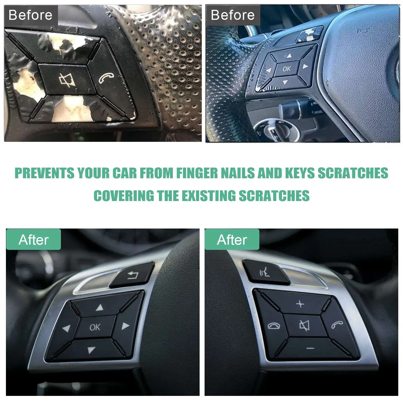 Customer Favorite Car Steering Wheel Button Switch Trim Cover Sticker For Mercedes Benz A B C E Ml Gl Cla Gla Glk Sl Class W176