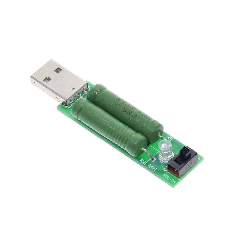 USB Port Mini Discharge Load Resistor Digital Current Voltage Meter Tester 2A/1A With Switch 1A Green Led / 2A Red Led