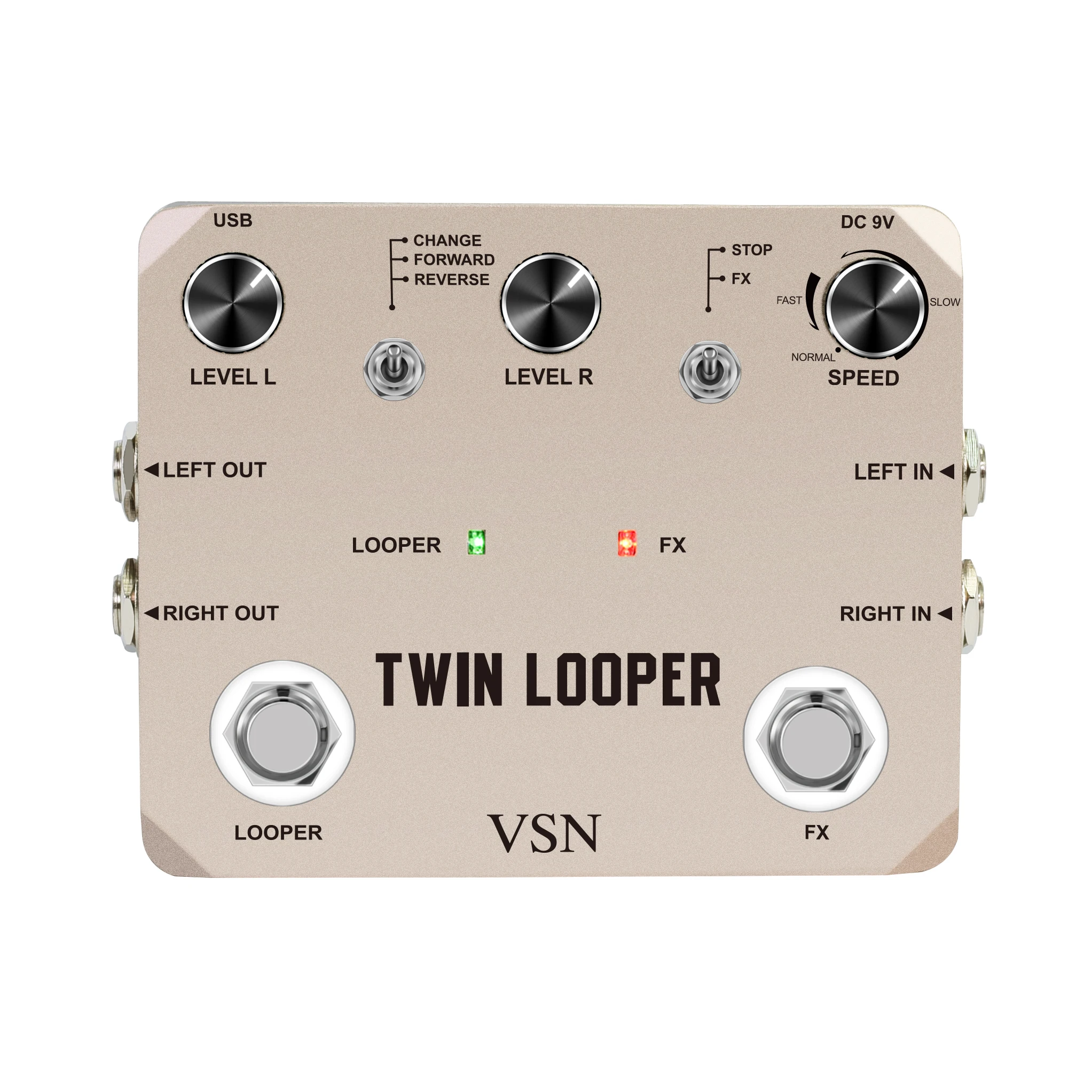 VSN LTL-02 Twin Looper Pedal Upgrades Looper Pedals For Electric Guitar 10 Min Looping Unlimited Undo/Redo Function 11 Types