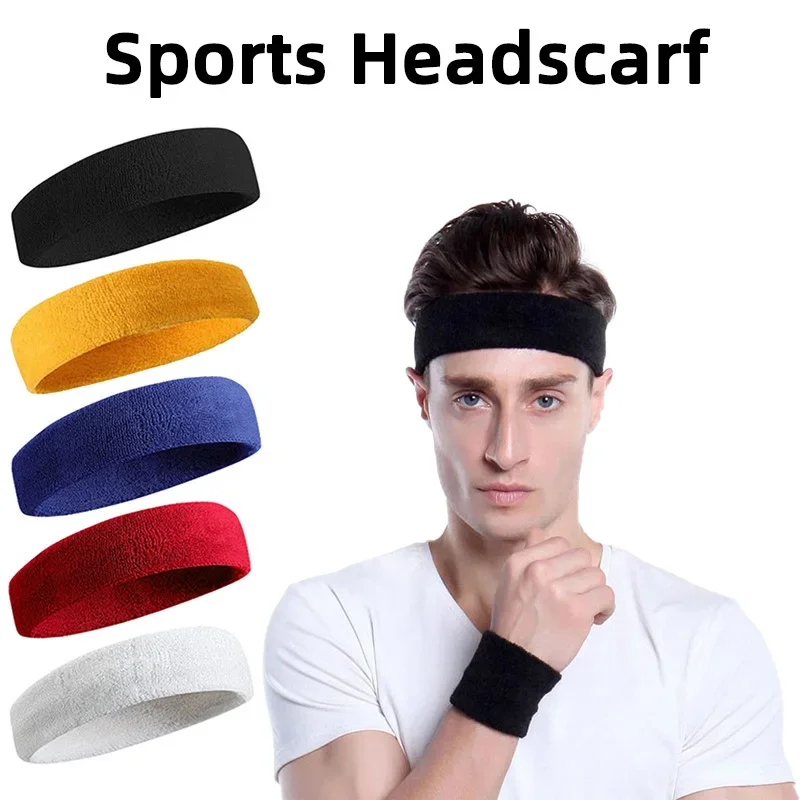 

Cotton Athletic Headband Elastic Sweatband Protection Basketball Sport Adult Kids Gym Fitness Sweat Hair Band Volleyball Tennis