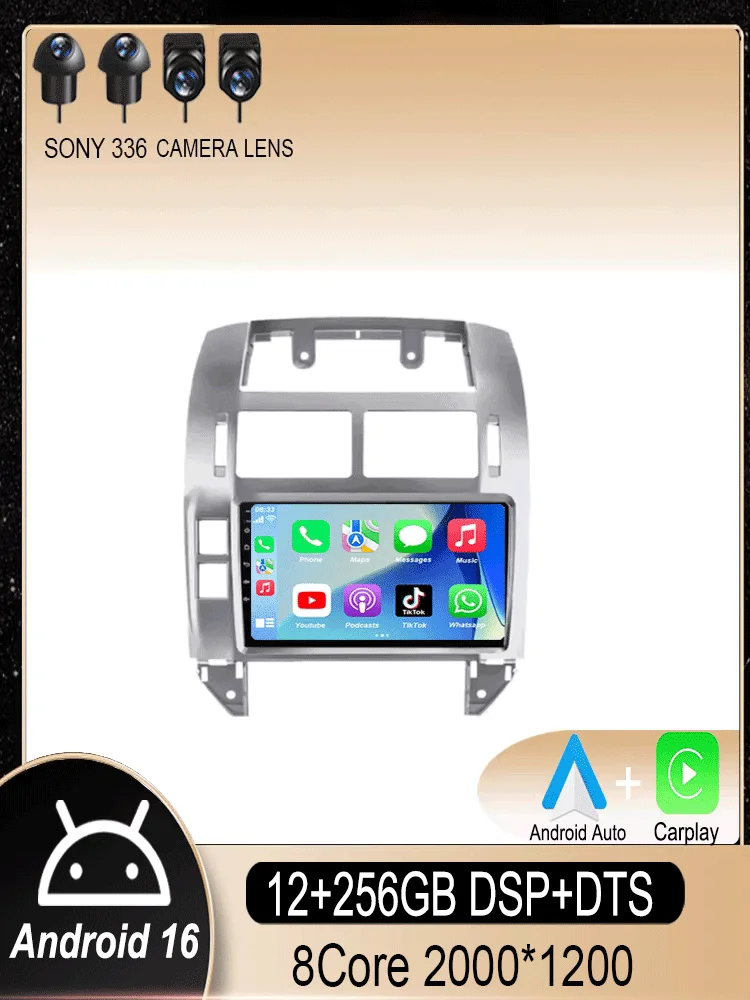 

Автомагнитола Android 16 для Volkswagen VW Polo MK4 6Q 9N 9N3 2004-2009, мультимедийный видеоплеер, GPS, Carplay, QLED-экран, стереосистема