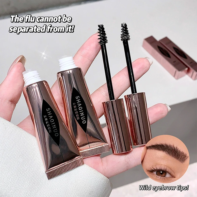 Gel de sobrancelha estereoscópico Gel de sobrancelha Sabonete modelador de sobrancelha selvagem Gel incolor transparente natural