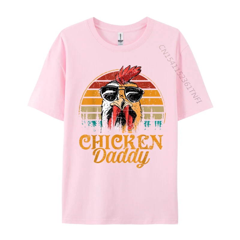 Frango papai vintage aves agricultor engraçado dia dos pais dos homens camiseta de halloween 2024 mais novo fino ajuste algodão masculino camisetas