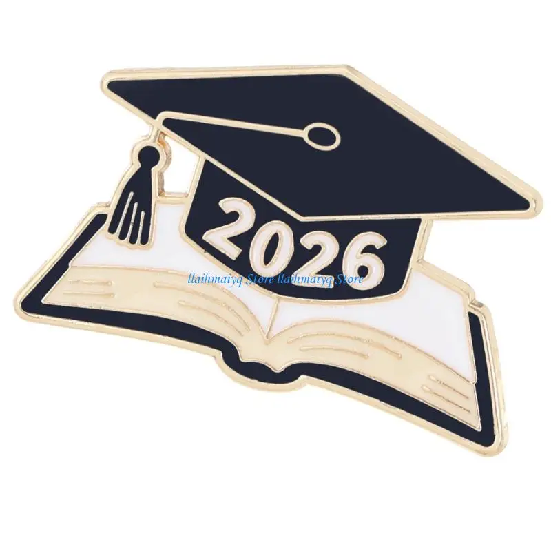 573B Commemorative 2026 Enamel Brooch Pin Featuring Classical Graduation Symbols Detail For Students And Friend